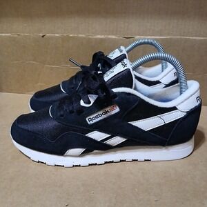 Reebok Classic Nylon Black White Sneaker's Women Size 7 Shoe
